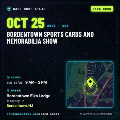 Bordentown Sports Cards and Memorabilia Show poster