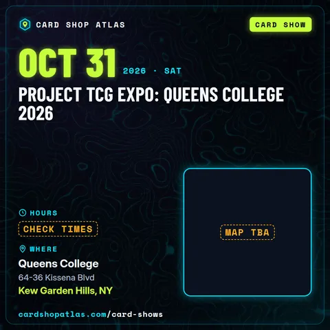 Project TCG EXPO: Queens College 2026 poster