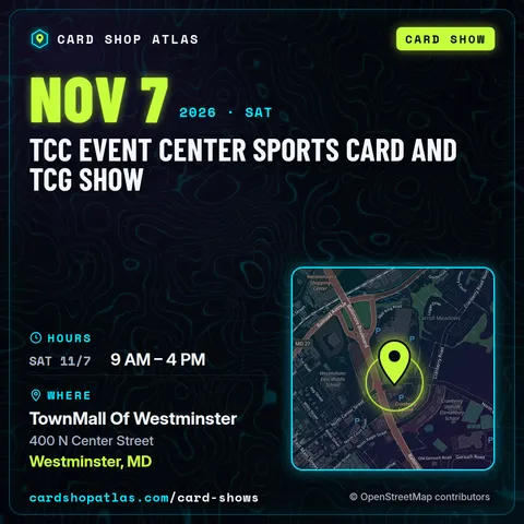 TCC Event Center Sports Card And TCG Show poster