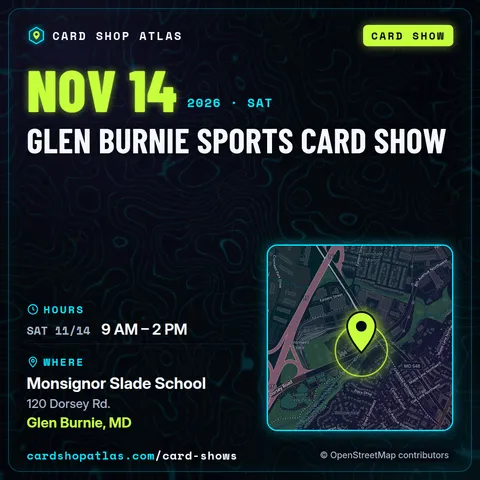 Glen Burnie Sports Card Show poster