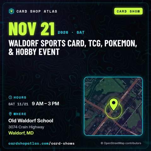 Waldorf Sports Card, TCG, Pokemon, & Hobby Event poster