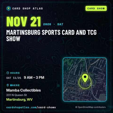 Martinsburg Sports Card and TCG Show poster